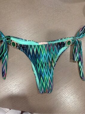 Moda Minx Bikini Bottoms – Size Large – Jewel Detail Side Ties